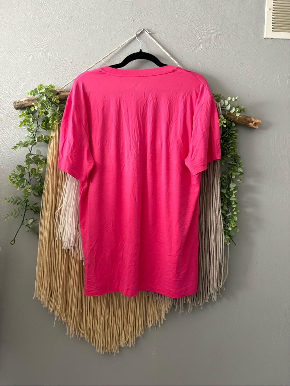 Comfrt Cloud Loungewear Crew Neck T-Shirt - Bright Pink - Picture 2 of 4